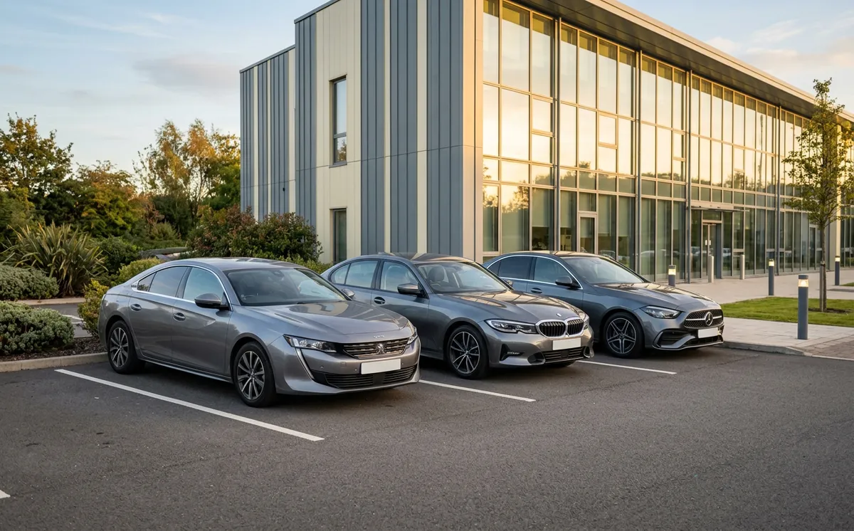 Voitures de fonction sur parking d'entreprise