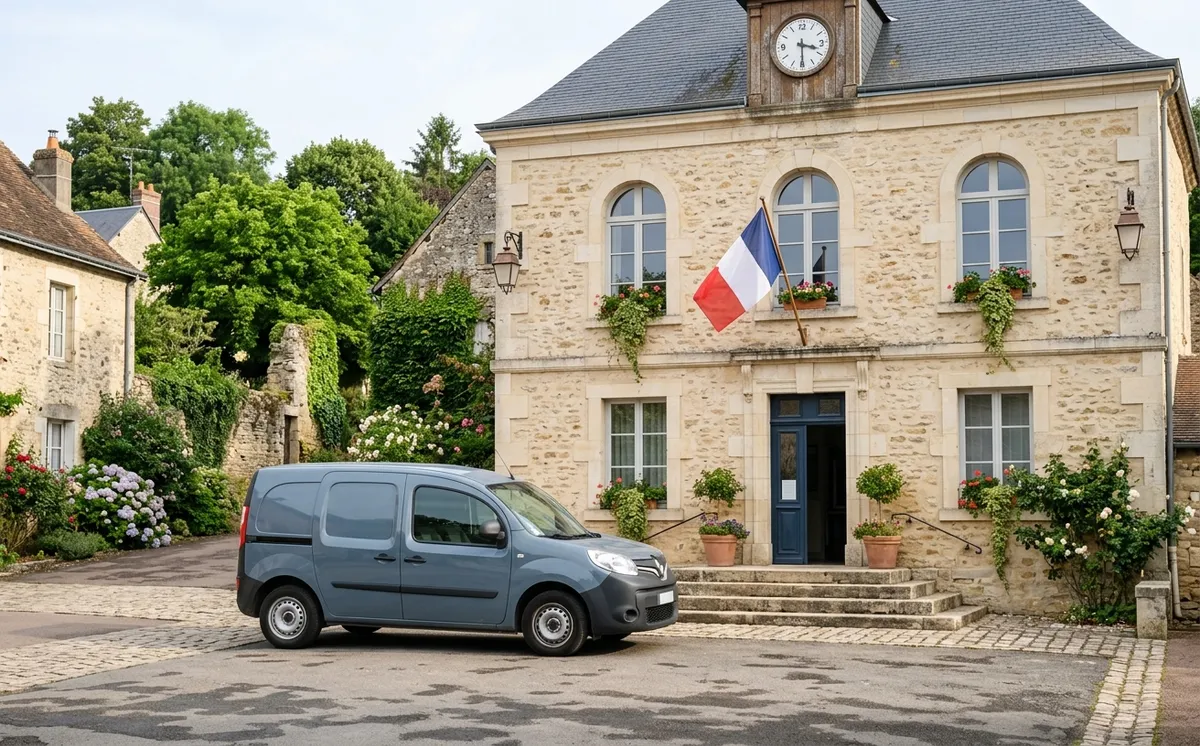 Véhicule municipal devant mairie