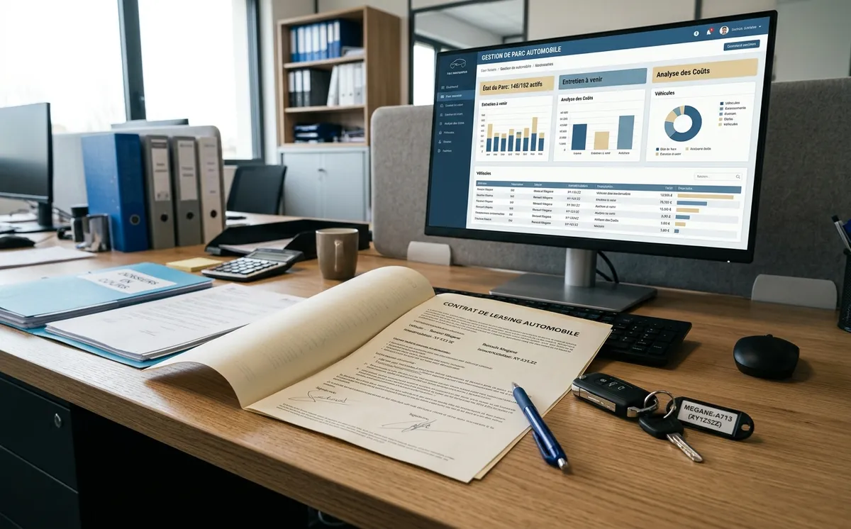 Bureau de gestion de parc avec contrat et clés